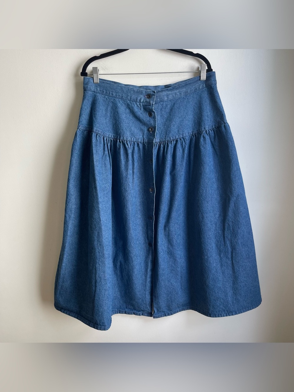 Vintage Venezia Western Denim Skirt Button Front Jean Made in USA Size 20 34"